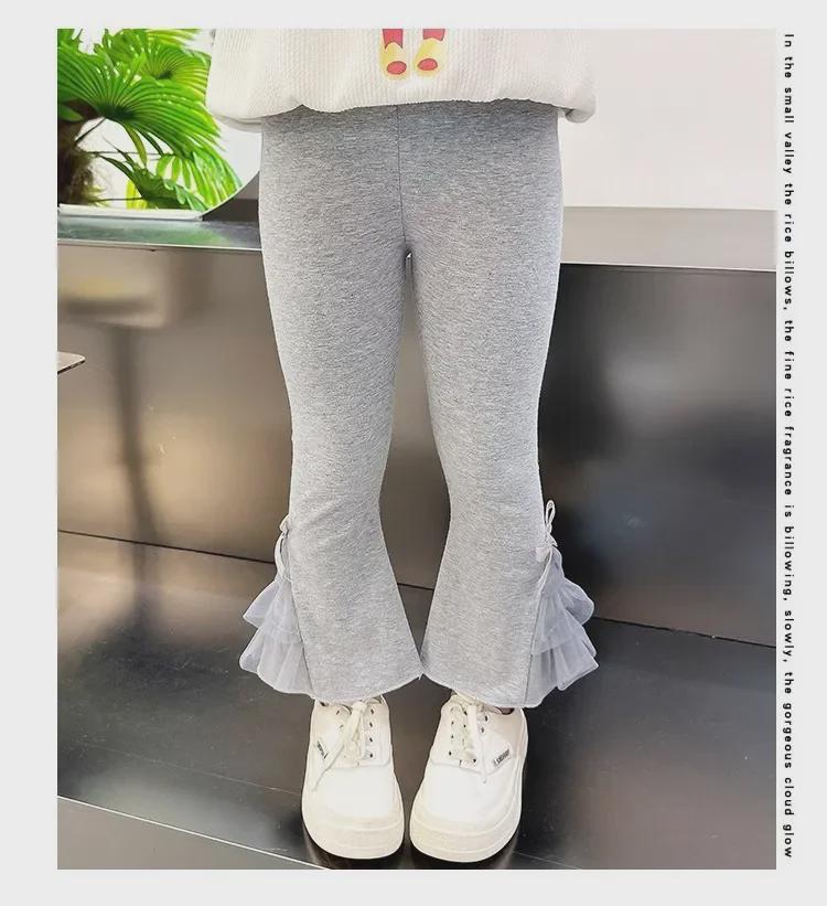 Брюки-клеш для девочек - корейские леггинсы весна/осень 2024 года