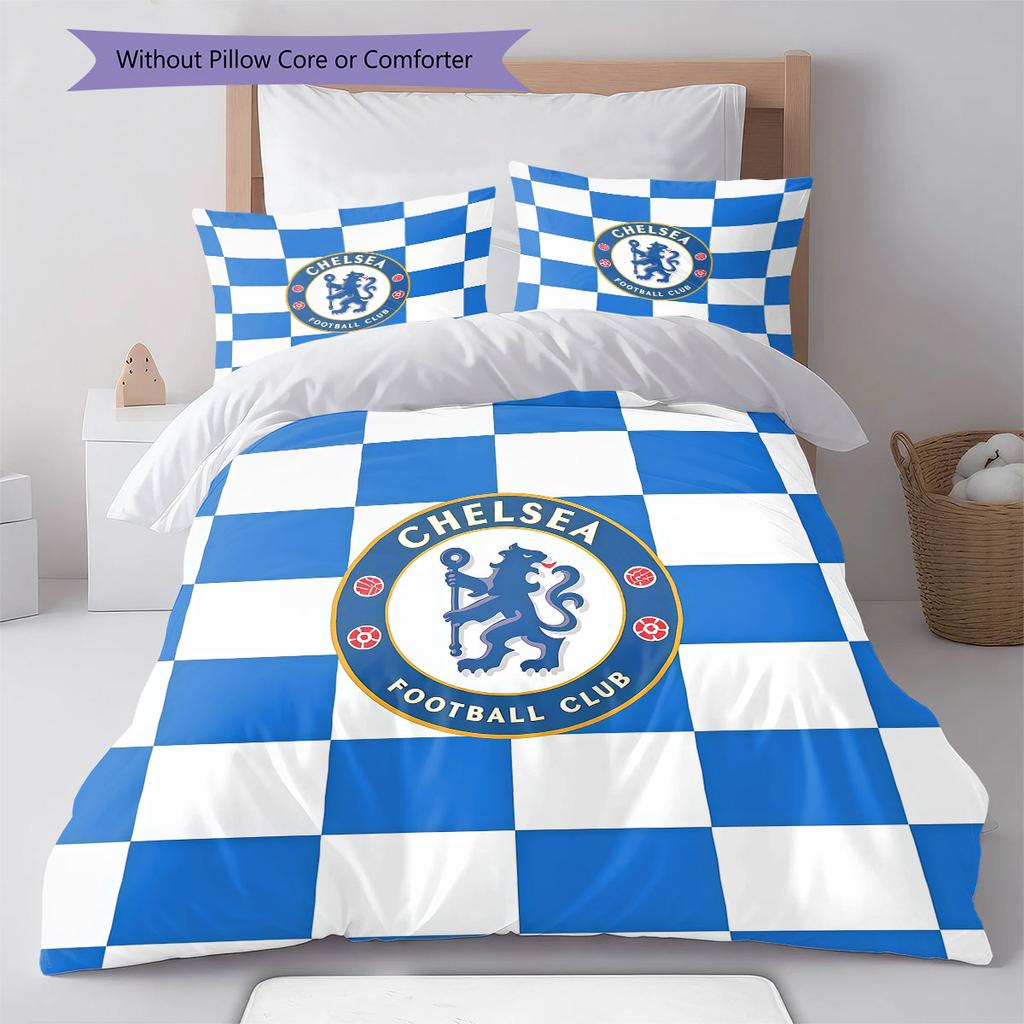Chelsea F Pattern Bedding,Quilt Set Quilt Cover Pillowcase Home Birthday Gift(1 * duvet cover + 2 * pillowcase, without core)