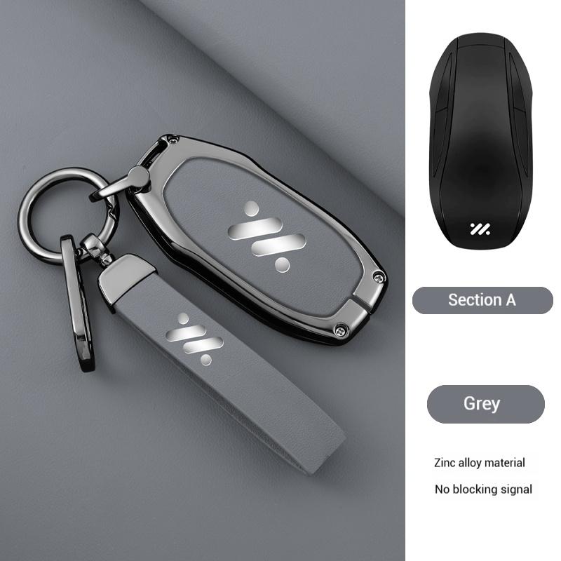 DCT4 Zinc Alloy Leather Key Case For IM LS6 MAX LS7 PRO L7 Dynamic Car Remote Protection Cover Bag Shell Keychain Accessories