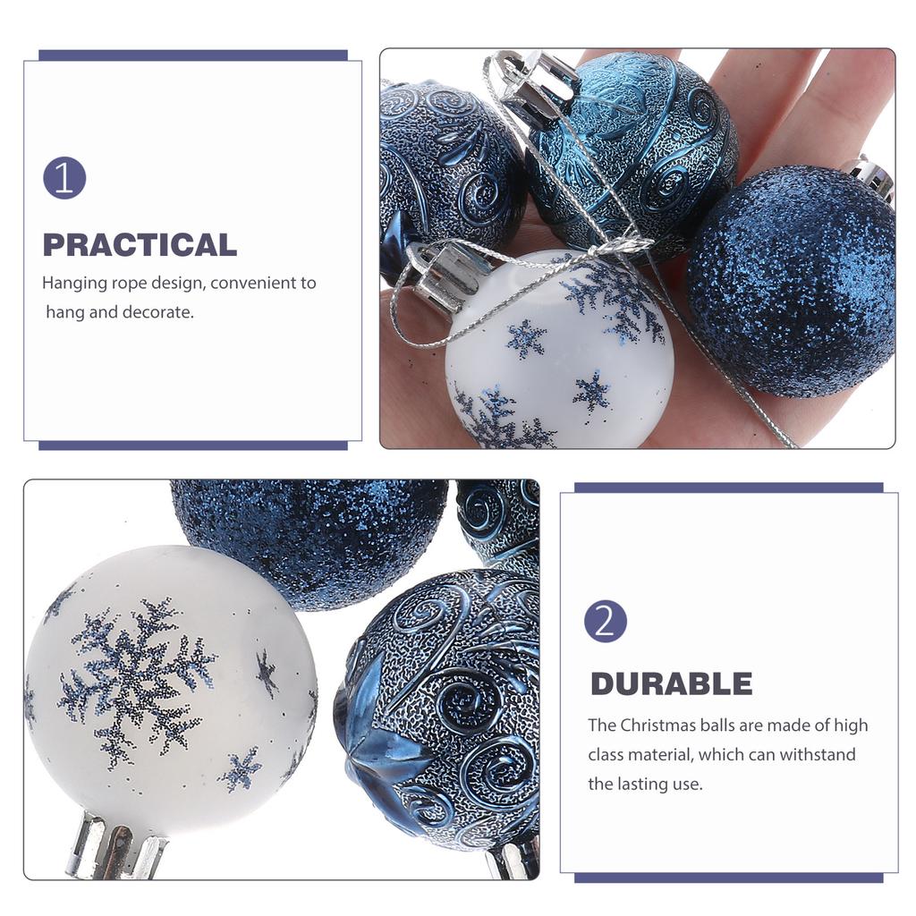 30Pcs Creative Shiny Christmas Ball Pendants High Class Material Exquisite Details Unique Visual Effect Christmas Ball Pendants
