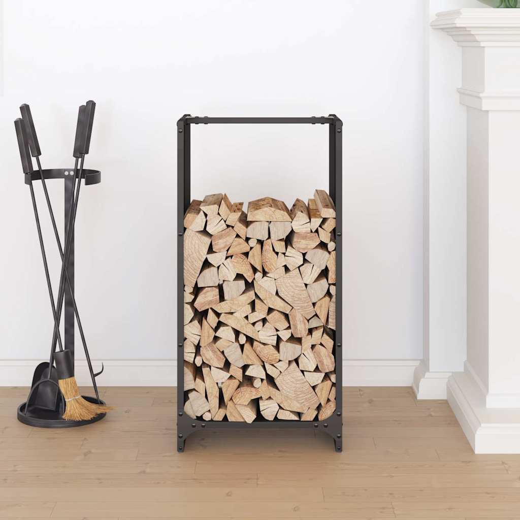 Firewood Rack Black 40 x 30 x 80 cm Cold Rolled Steel