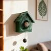 Whimsical Kinetic Art Birdhouse Wall Decor Handmade Wooden Decorative Wall Ornament Patchwork Garden Decoration