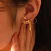 Серьги-подвески с узлом-бантиком на змеиной цепочке золотого цвета для женщин из нержавеющей стали