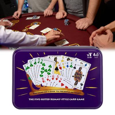 Карточная игра «Пять корон» в стиле Рамми из коллекционной жестяной коробки из прочного материала Ярмарка развлекательного 45-минутного геймплея для вечеринки