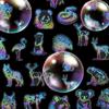 50 Silver Laser Animal PET Stickers Laser Colorful Gum Card Hand Account Material Decorative Stickers