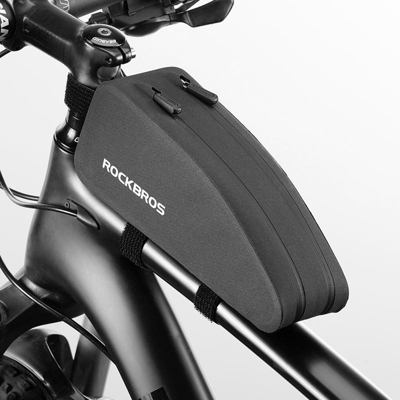ROCKBROS Bicycle Bag Rainproof Top Tube Bag 1L 1.6L Big Capacity Nylon Ultralight Portable Doube Zipper Front Pocket Bike Bag