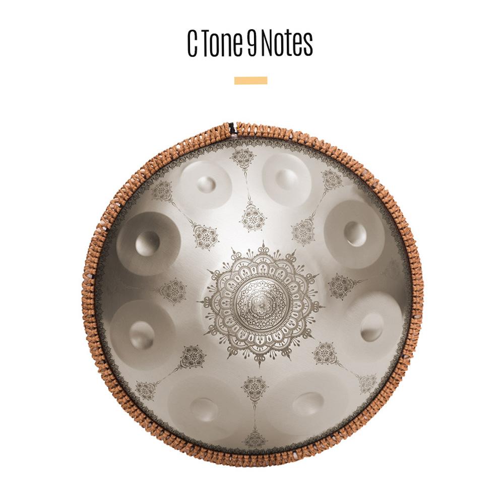 Mini Handpan Steel Hand Drum In C Tone 9 Notes 16 Inches Percussion Instrument Alloy Steel with