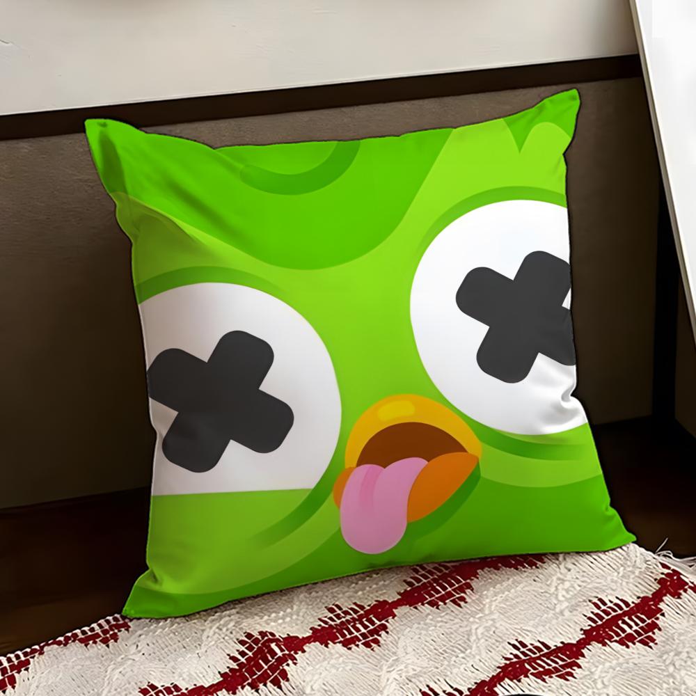 APP DDuolingo Наволочка Двусторонняя Мягкая Прочная Подушка Чехол для Дома Автомобиля Многоцелевое Использование для Повседневного Комфорта