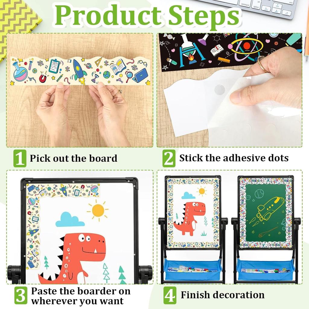 78ft Science Bulletin Board Border, Science Bulletin Board Decorations for Classroom, Science Lab Borders Trim with 3 Patterns for Back to School