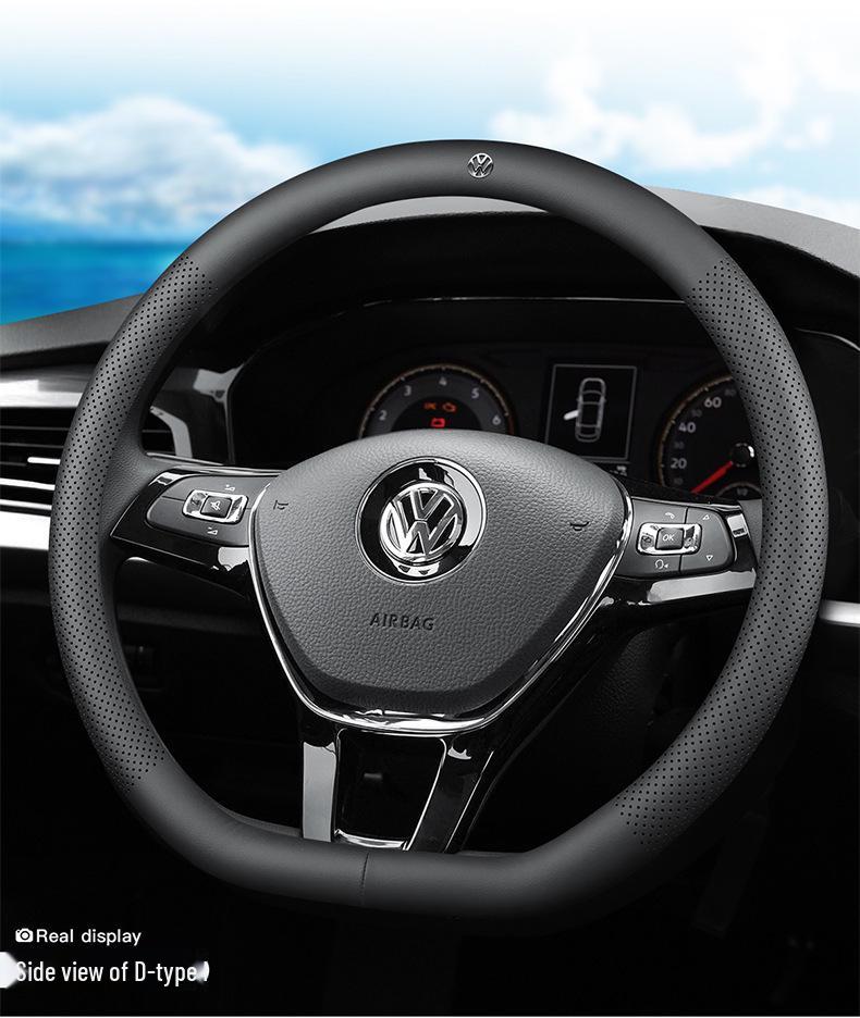 Всесезонная чехол-оплетка на руль из натуральной кожи для Volkswagen Passat, Ультратонкий, Универсальный, Аксессуар для интерьера.