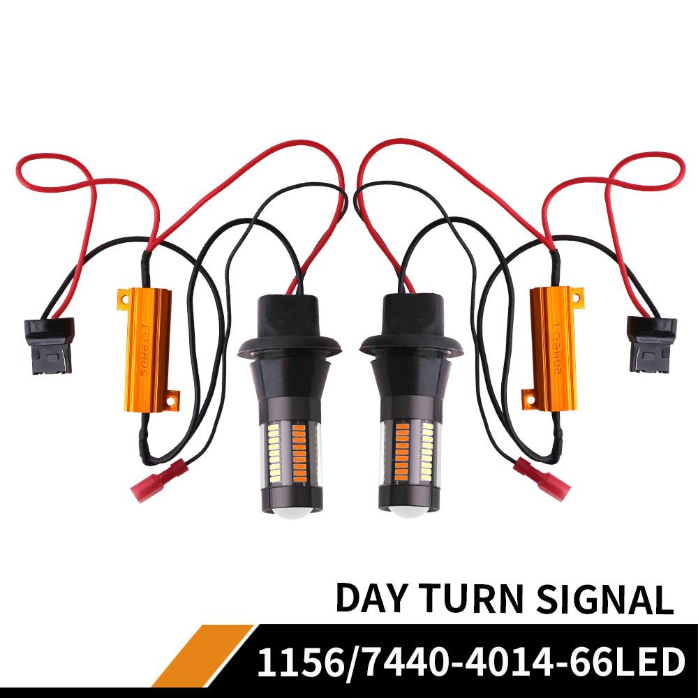 2X LED 1156 PY21W BAU15S P21W BA15S T20 7440 W21W WY21W Dual Color Double Mode Canbus No Error DRL Turn Signal Lamp White Yellow