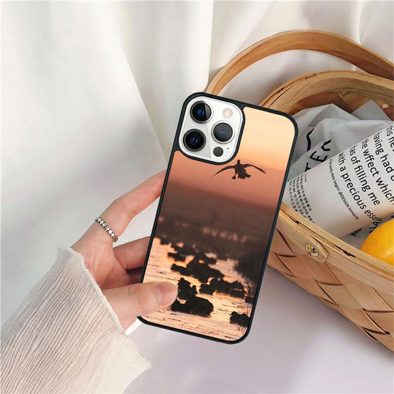 Bird Duck Hunting Sunset Phone Case For iPhone 17 Air 16 15 14 11 12 13 Pro MAX Plus coque Cover Shell