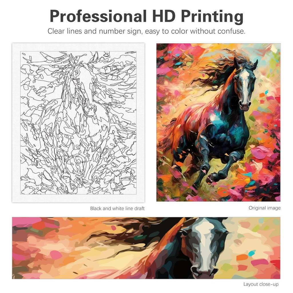 Рамка «сделай сам», картина по номерам, бегущая лошадь, современная настенная художественная картина, животные, подарок «сделай сам», для домашнего декора, 40x50