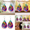 Fashion Colored Pattern Water Droplet Shaped Women Acrylic Earrings For All