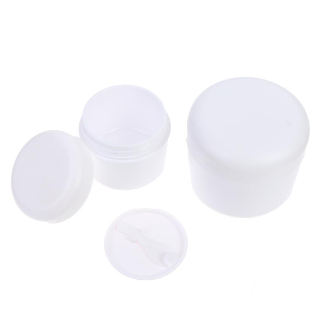 Refillable Empty Cosmetic Jar 50/100/120g Travel Size Face Cream Lotion Pot with Spoon for Vacation Trips
