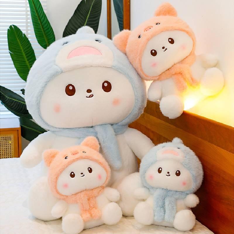 Плюшевые игрушки кошки шарф акулы мультяшные животные наполнитель кукла рождественский подарок украшение