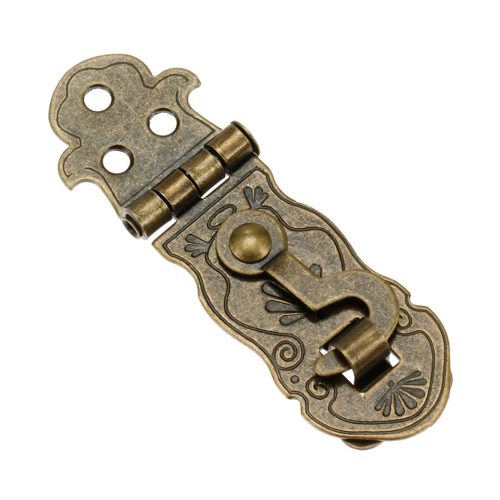 Винтажный старый замок, деревянная коробка, тумблер, античная бронза, Пряжки для подарочной коробки, застежка-защелка, узор, резной цветок, книжный замок 71*24 мм