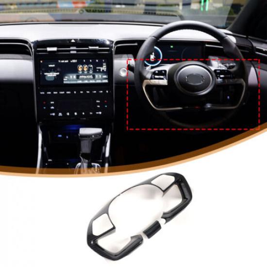 Carbon Steering Wheel Bezel Trim Covers Accessories For Hyundai Santa Cruz +