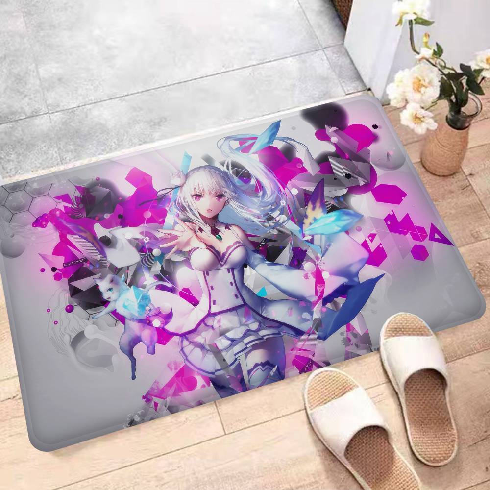 Аниме RE ZERO Кухонный коврик Детская комната Спальня Декорация Балкон Противоскользящий Придверный коврик Гостиная Альфомбра