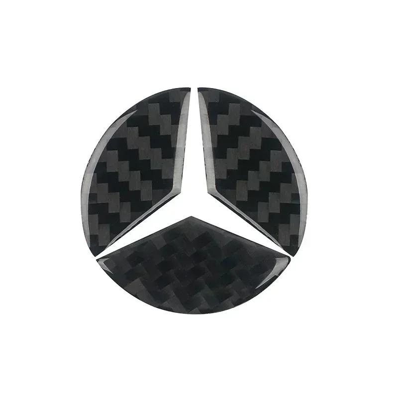 Carbon Fiber Car Steering Wheel Cover Stickers Auto Decorative Decals for Mercedes Benz New B/C/E Class A Class C200L GLC GLK DQRST1