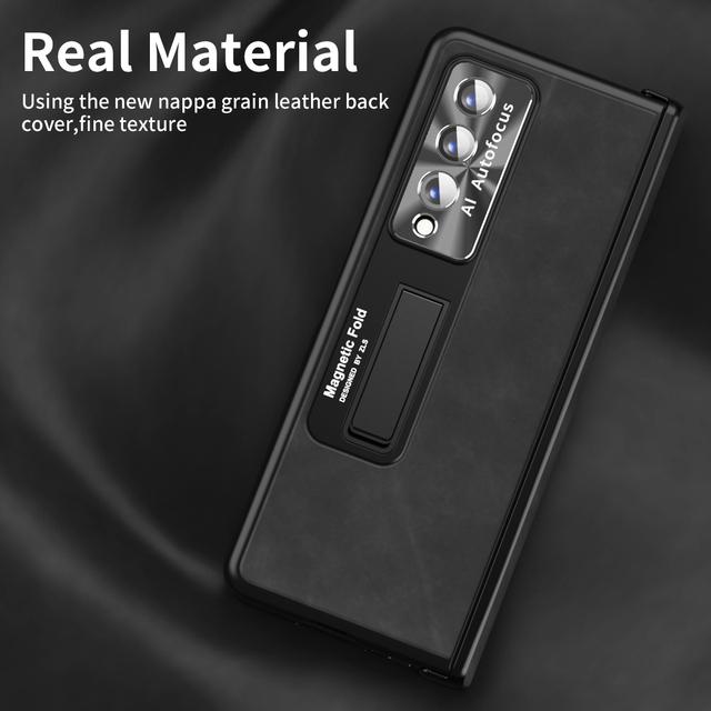 Кожаный защитный чехол с подставкой для всего тела для Samsung Galaxy Z Fold4 5g Fold 4 Fold3 Fold 3 Zfold4 противоударный стеклянный пленочный чехол