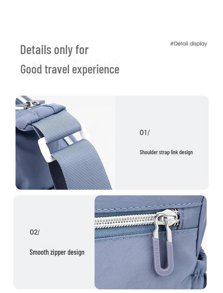 2023 Женская нейлоновая сумка через плечо большой вместимости - многокарманная, повседневная сумка-мессенджер для активного отдыха