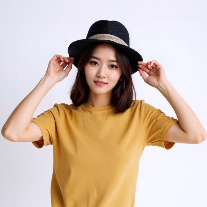 Мужская летняя соломенная шляпа-трилби Защита от солнца Легкая Складная для пляжа Путешествий Активного отдыха