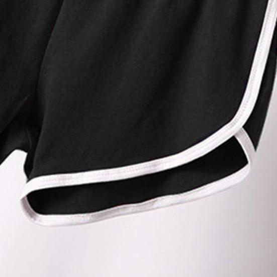 Женские спортивные шорты с эластичной талией, мини-шорты для йоги, однотонные суперкороткие брюки, легкие пляжные брюки, спортивные шорты