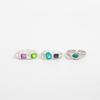 European and American texture colored gemstone set foot ring, retro ins irregular square diamond open toe ring foot decoration