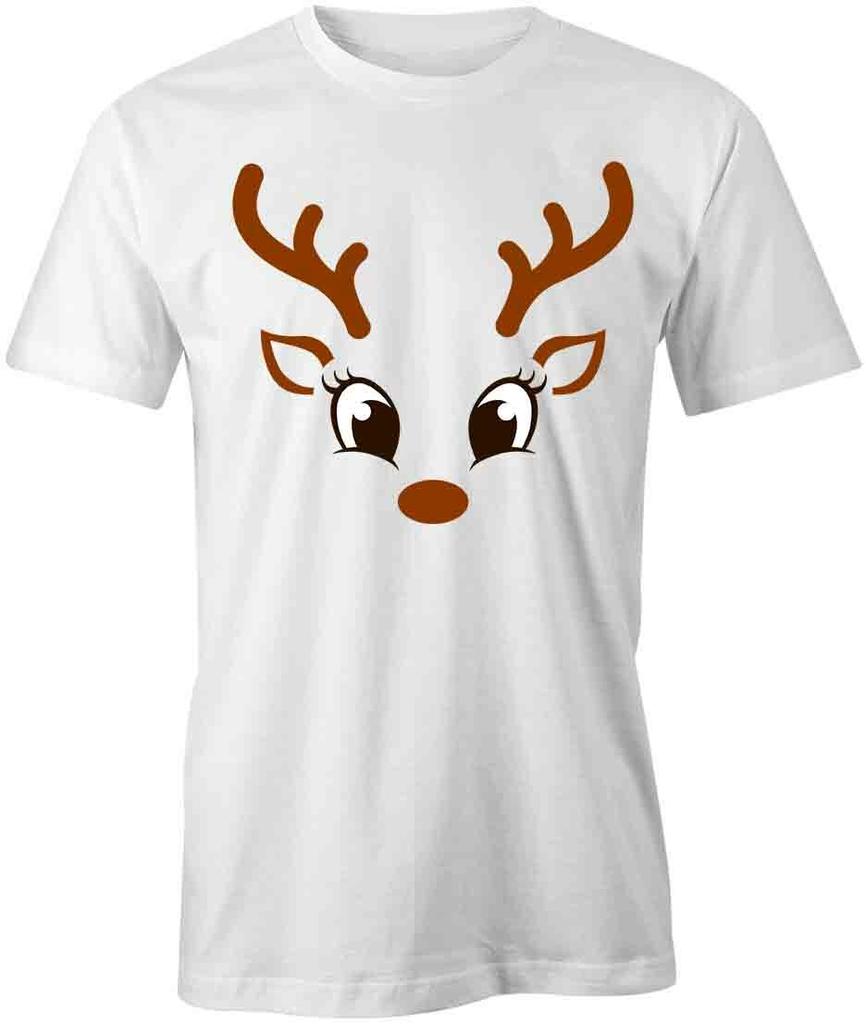 GIRL REINDEER TShirt Tee Short-Sleeved Cotton CHRISTMAS CLOTHING S1WSA593