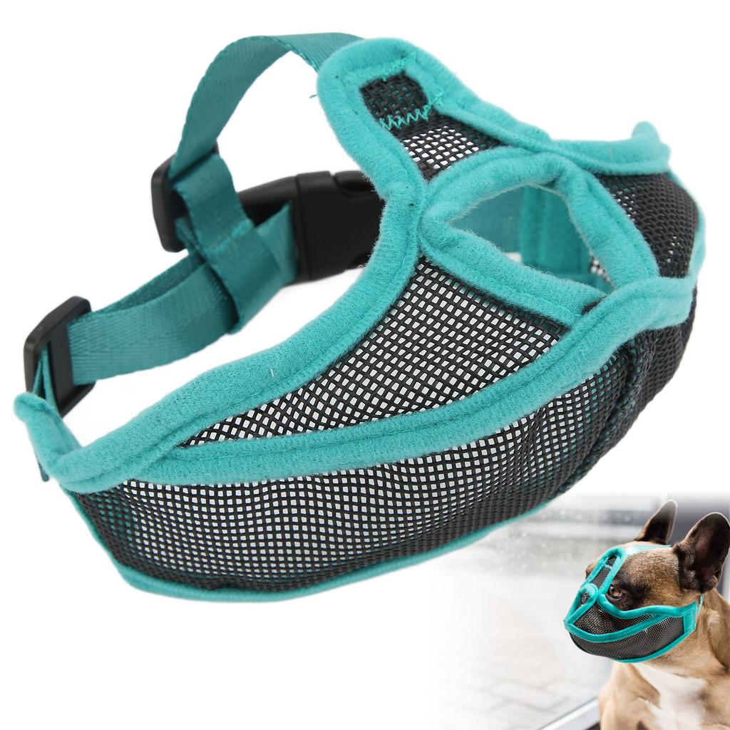 Short Snout Dog Muzzle Mesh Adjustable Breathable Anti Biting Bulldog Short Snout Muzzle for Dogs