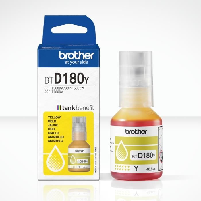 Bouteille d’encre - Brother - BTD180Y - Jaune - 5000 pages - Unité - Standard
