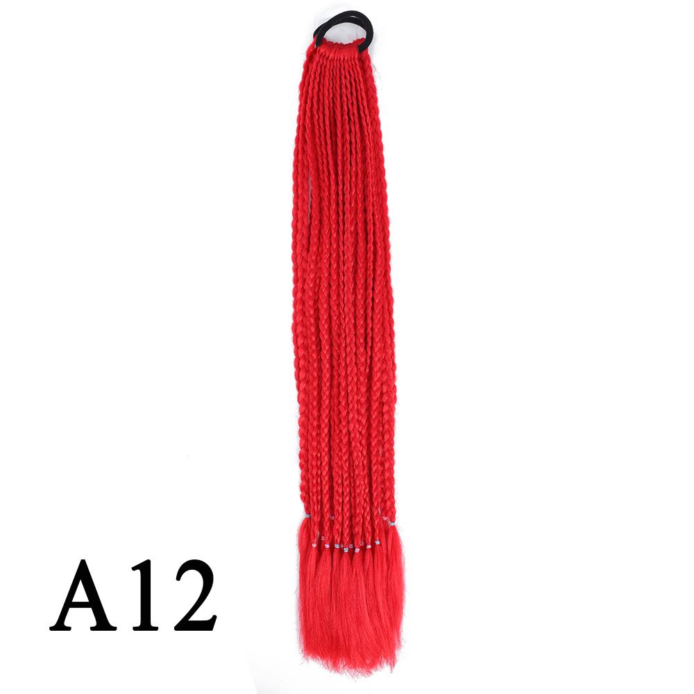 Плетеный хвост с резинкой, черный плетеный хвост ручной работы из термостойкого волокна, шиньоны с конским хвостом для девочек