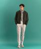 PANICALE Light Grey Cotton Tencel Elastic Waist Pants