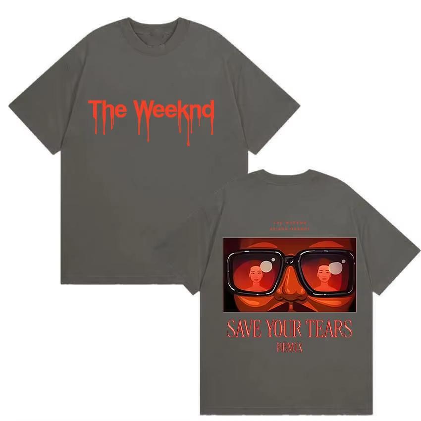 The Weeknd Ariana Orande New Album Graphic T Shirts Mens Womens Vintage Hip Hop pure Cotton Tshirt Fans Streetwear