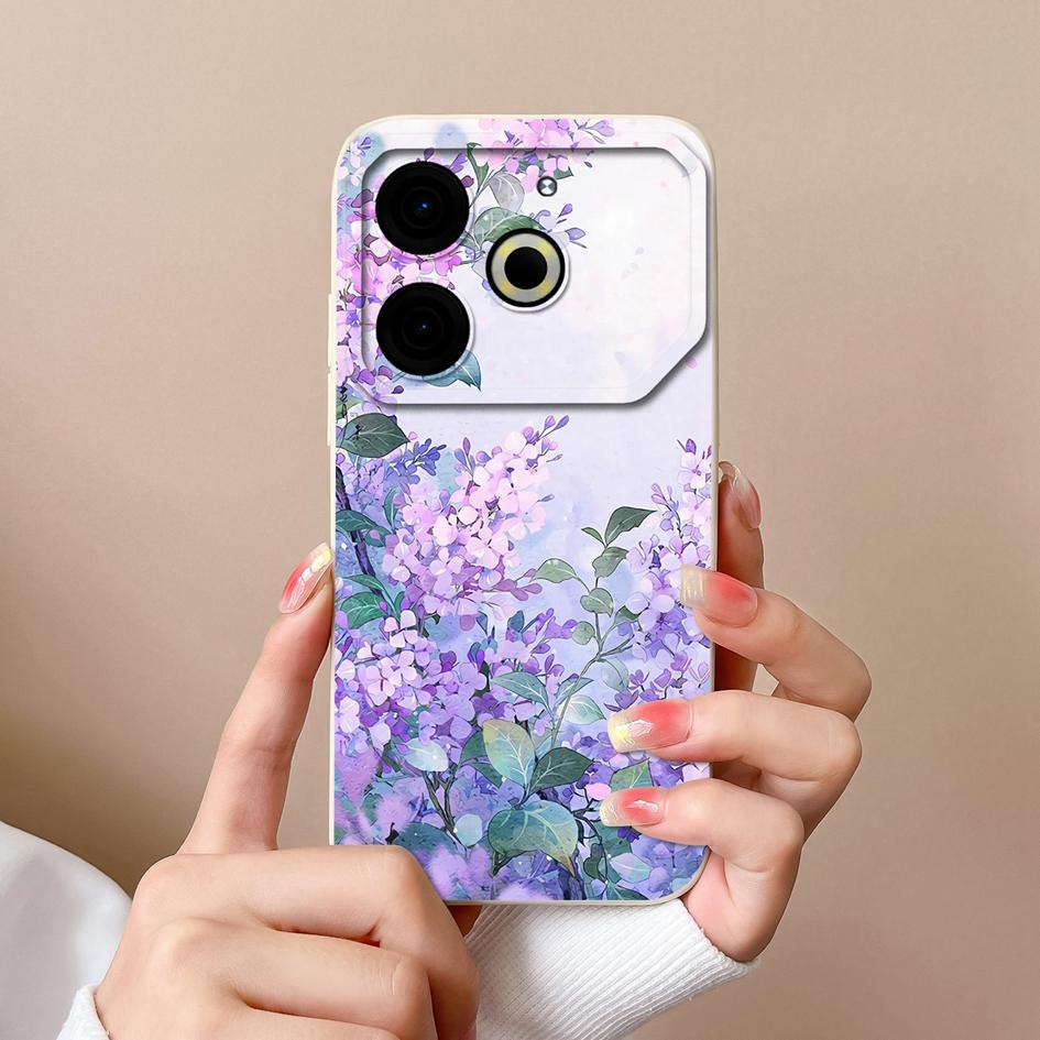 Чехол для телефона Tecno Camon 30 Pro Spark 20 Pop 8 Hot 40i Pova 6 Neo, задние чехлы с красивыми цветами и растениями, мягкий силиконовый бампер с защитой от падения, корпус корпуса