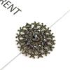 Vintage Women's Flower Brooch Grey Crystal Jewelry Rhinestone Brooch Wholesale