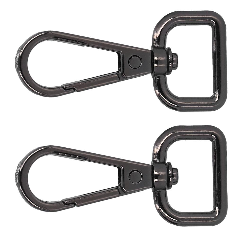 20pcs Lobster Claw Clasps Rotating D Ring Metal Black Lobster Clips for DIY Purse Bag Hammock