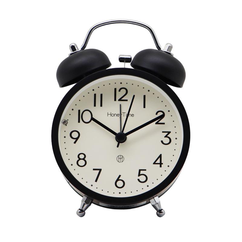 Metal bell alarm clock Students use bedside lazy people to get up Magically powerful wake up men, women and children desktop hour clock
