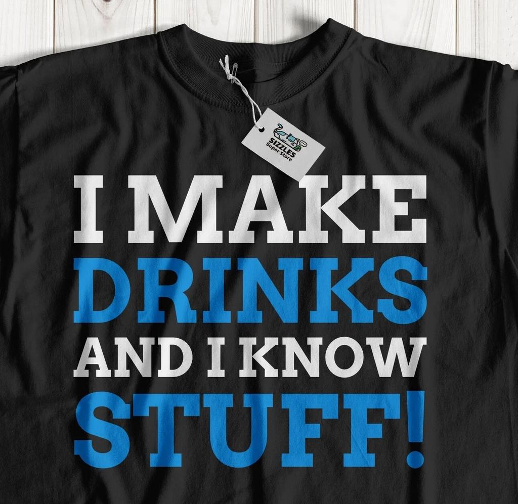 I Make Drinks! Unisex Funny Bartender T-Shirt & Mixologist Gifts