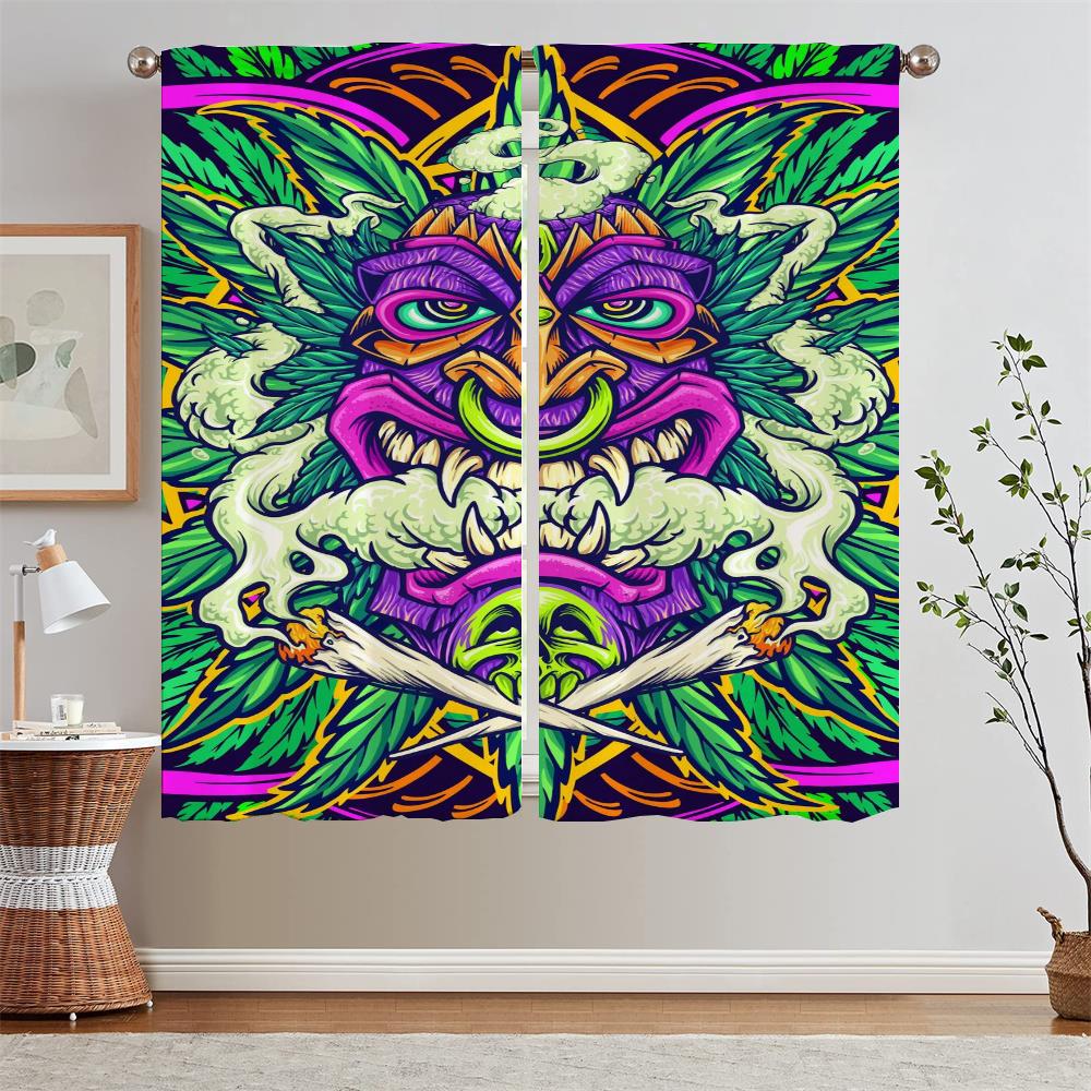 Abstract Mushroom Pattern Christmas Curtains for Living Room Ready Curtains Cheap Things With Free Shipping for Home Blind Curls