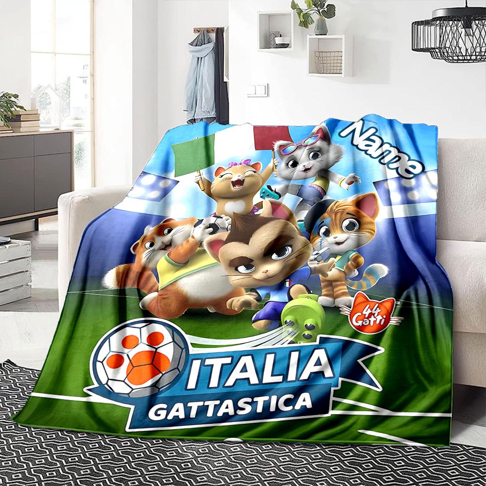 Custom Name Super Kitties Adventure Party Blanket For Couch Bed Plush Cozy Fuzzy Blanket Super Soft Warm Blankets For Fall And Winter 0916265