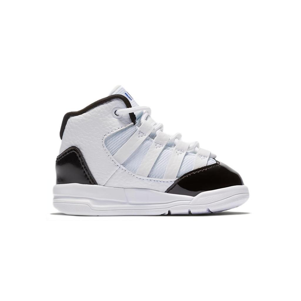 Jordan Max Aura Air Ретро Удобные Амортизирующие Прочные Кроссовки с Высоким Верхом для Ходьбы Детская Обувь Черно-Белые AQ9215-121