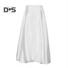 Юбка макси, однотонная атласная юбка в стиле пачки, длинная юбка, однотонная, весна-осень, женская юбка-трапеция, повседневная одежда