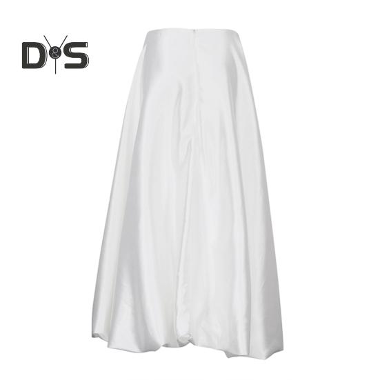 Юбка макси, однотонная атласная юбка в стиле пачки, длинная юбка, однотонная, весна-осень, женская юбка-трапеция, повседневная одежда