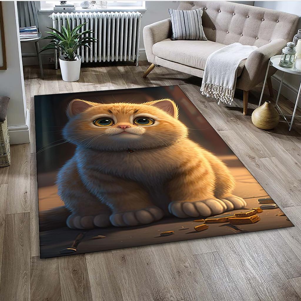Милый мультяшный ситцевый кот, кот Гарфилд, персидский кот, ковер Ragdoll, ковер для дома, гостиной, спальни, дивана, коврик для двери, декор, детский нескользящий коврик
