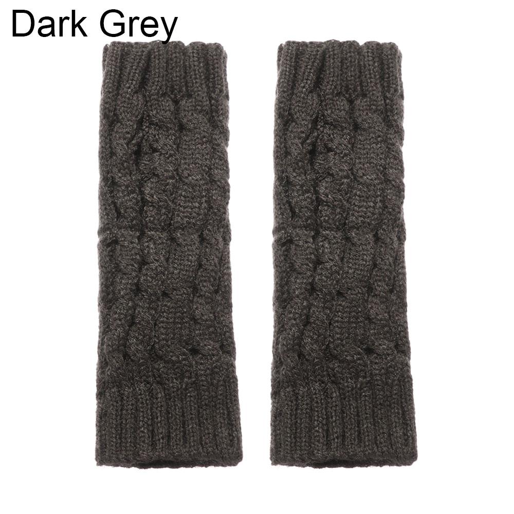 Девушки Twist Рукава Теплые Варежки Пуговицы Длинные Вязаные Перчатки Перчатки Без Пальцев Варежки Без Пальцев