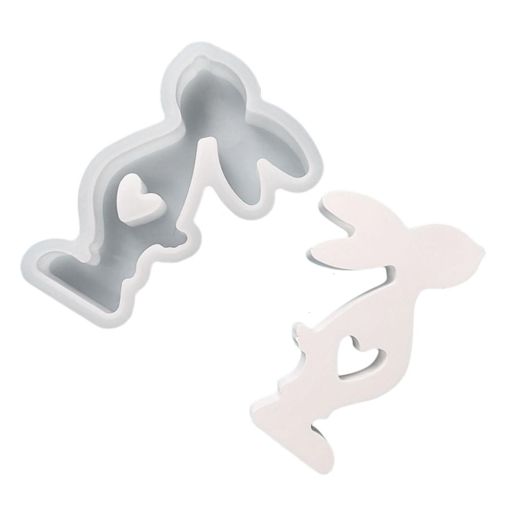 Easter Rabbit Silicone Mold 3D Heart Rabbit Candle Mold DIY Aromatherapy Candle Making Tool Resin Gypsum Mold Birthday