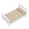 Wooden Doll House Bed 1: 12 Scale Miniature Bedroom Furniture Set with Mattress Pillow