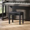 Piano Bench, Faux Leather Cover, Tufted Buttons, Storage, Wooden Legs, Black
